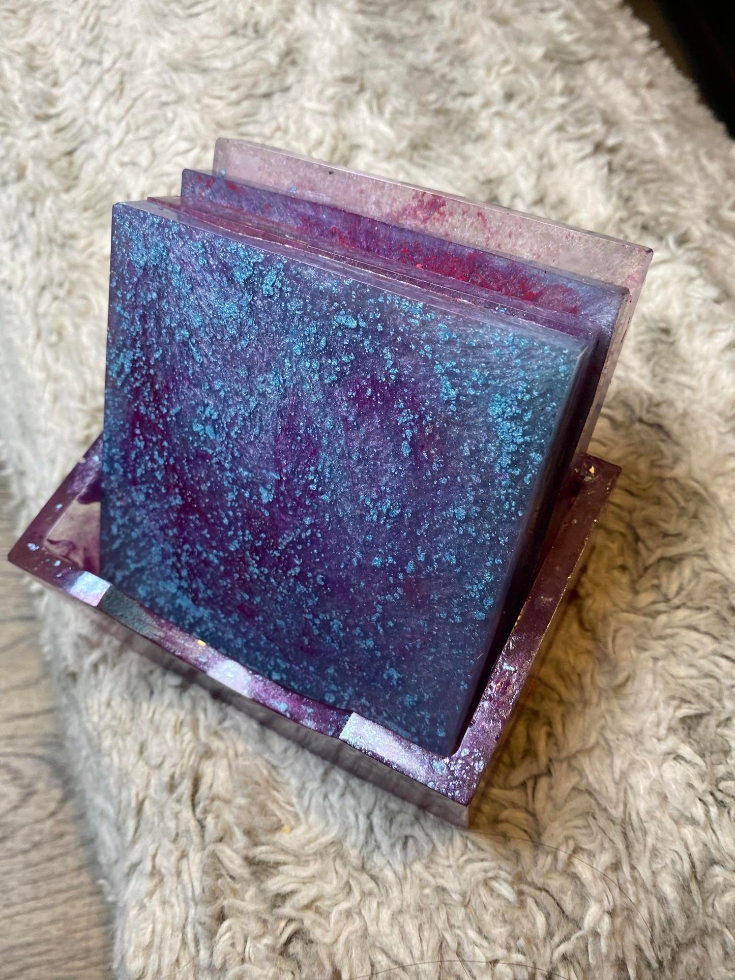 Pink Cosmic Galaxy Resin Coaster