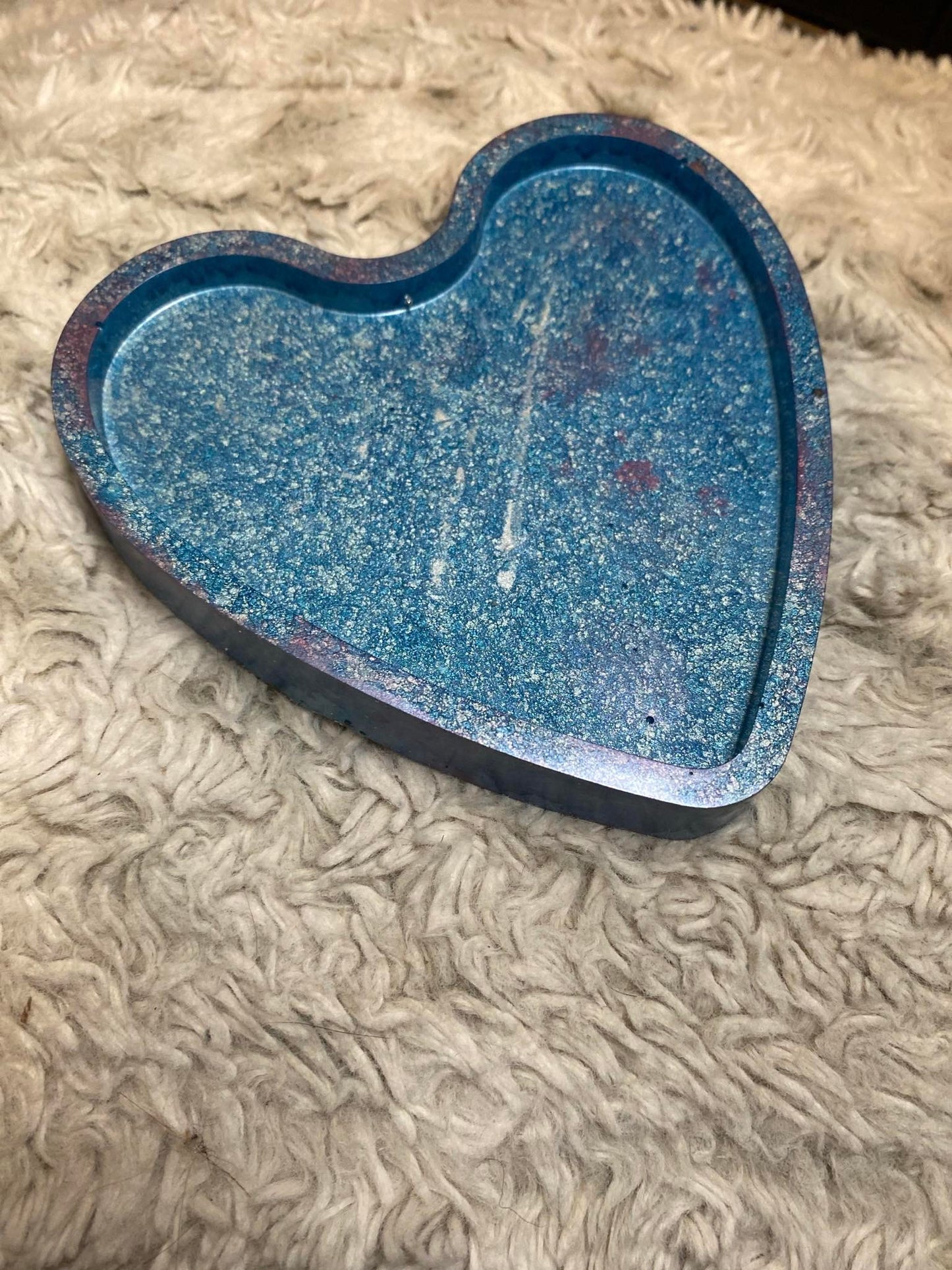 Blue Sparkle Heart Tray