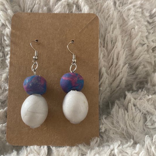 White and purple dangles