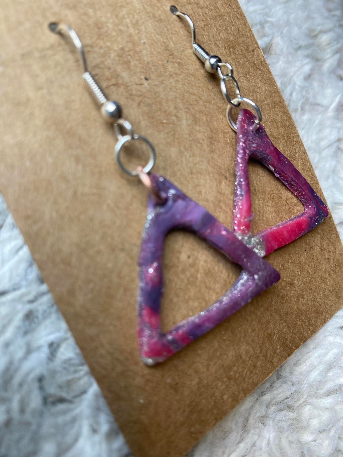 Galaxy Triangle Dangling Earrings