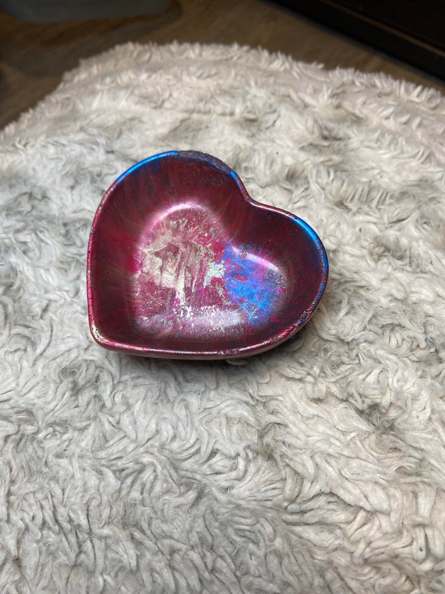 Pink, Blue, and Purple Heart Ring Dish