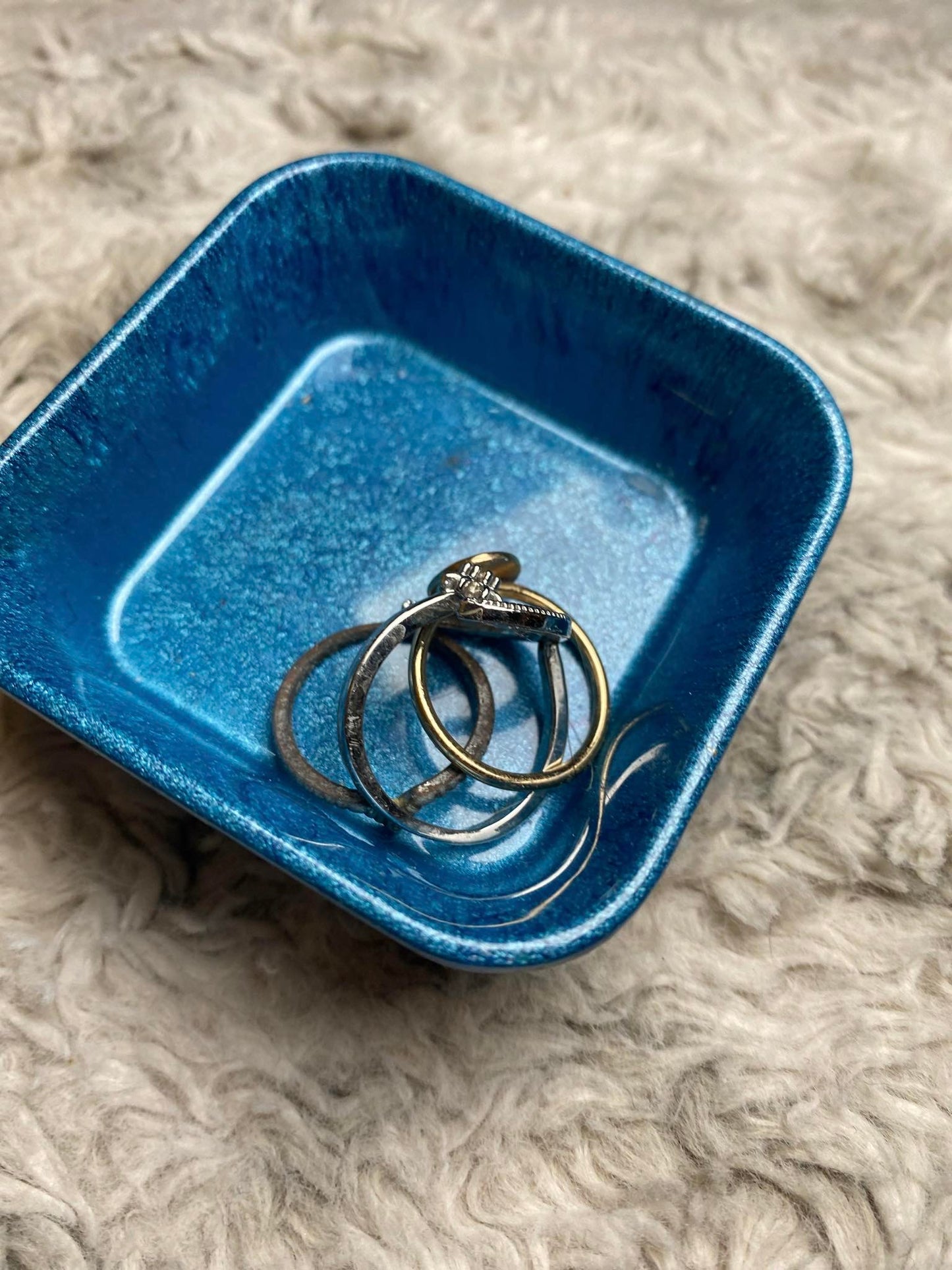 Blue Square Ring Dish