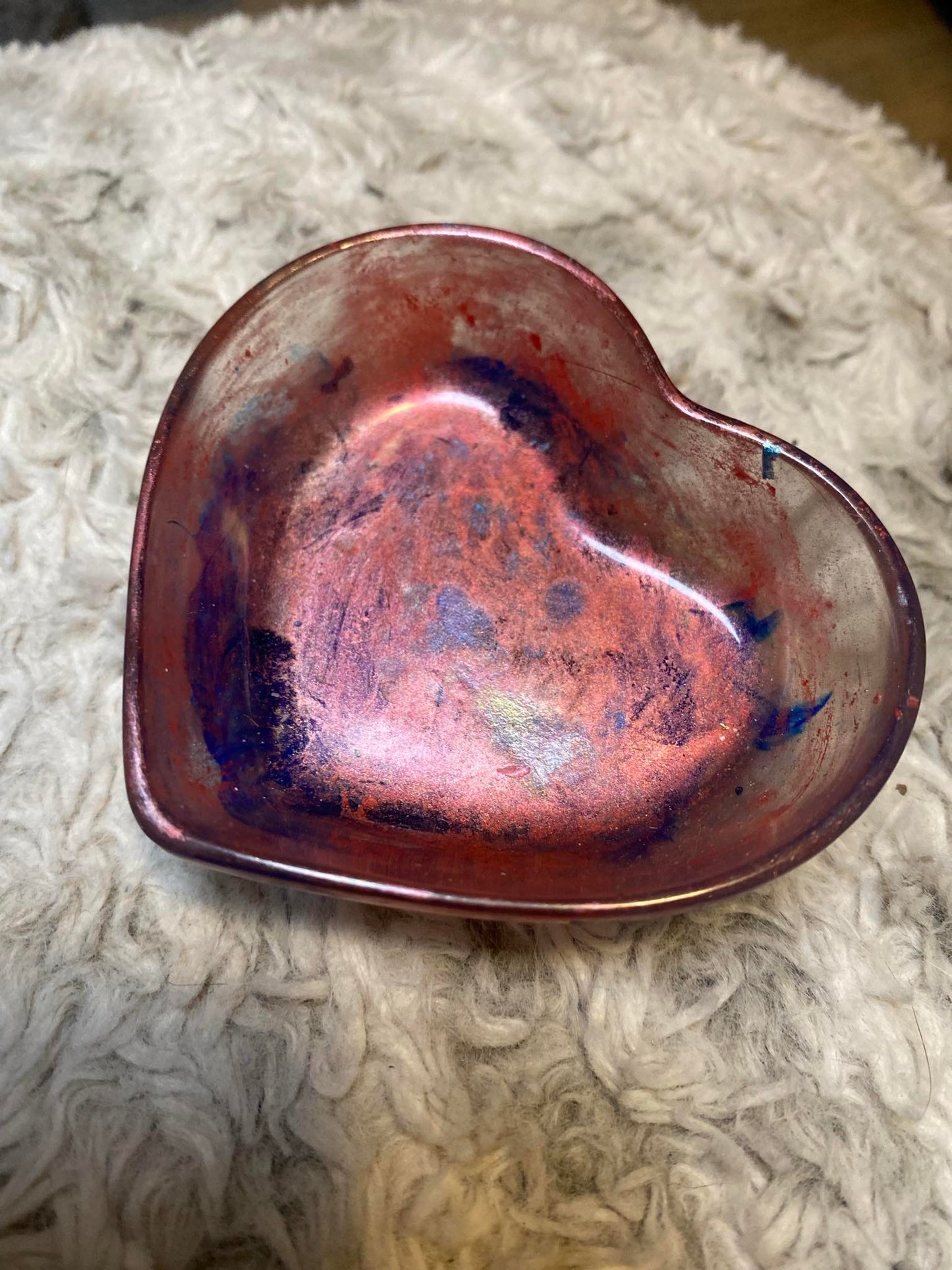 Pink, Blue, and Purple Heart Ring Dish