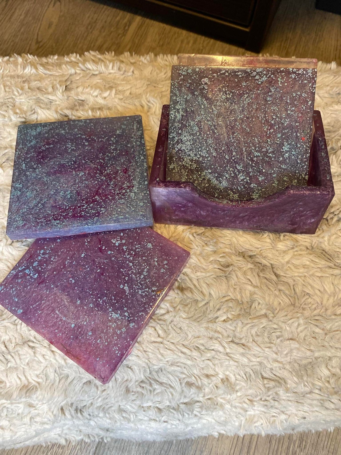 Pink Cosmic Galaxy Resin Coaster