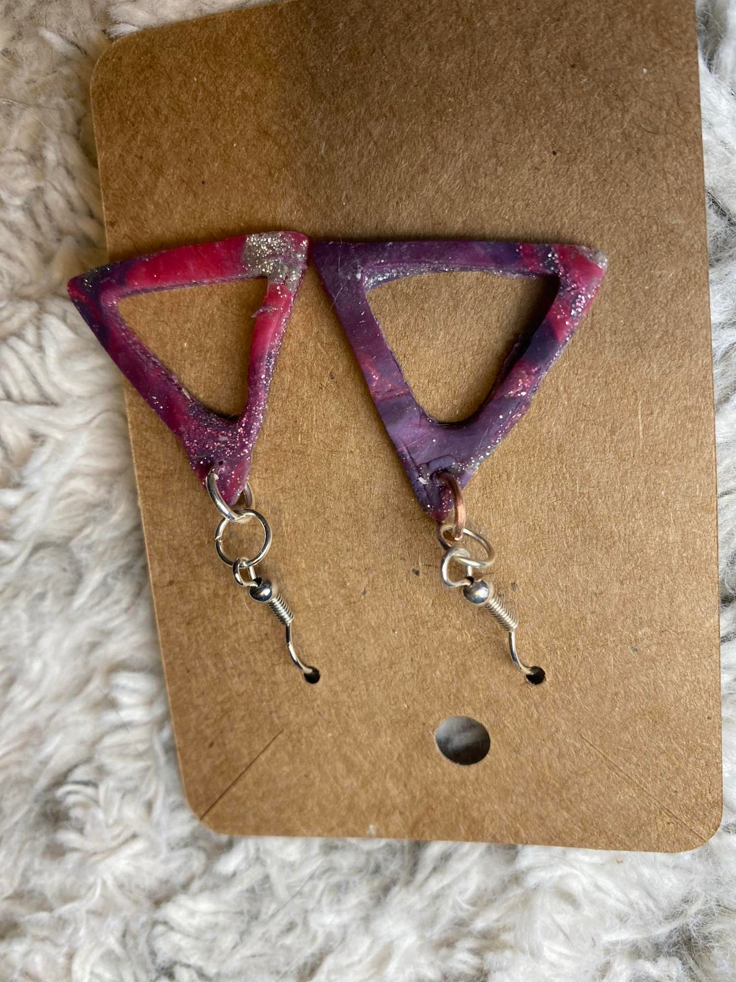 Galaxy Triangle Dangling Earrings