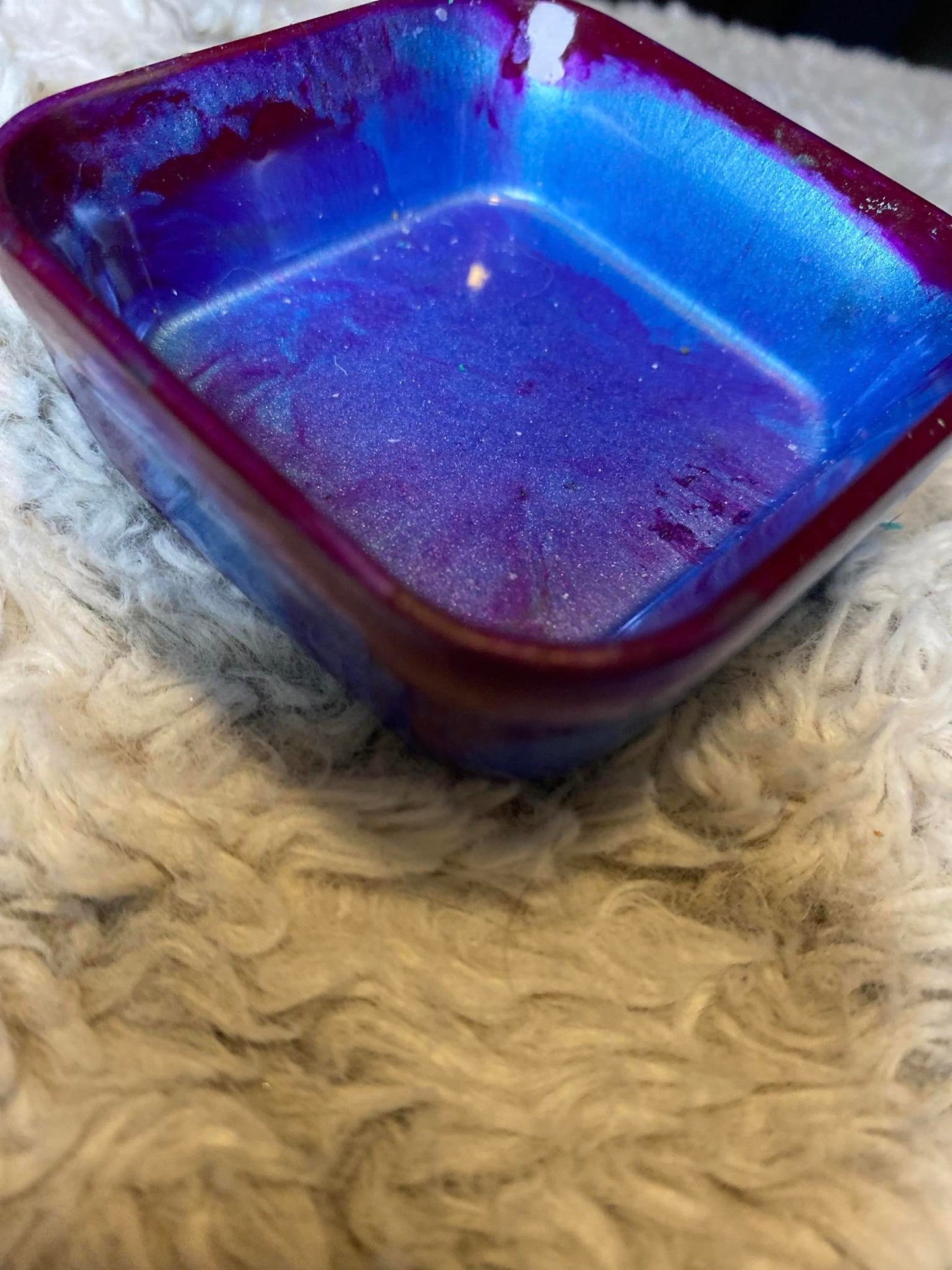 Blue and Purple Square Ring Dish