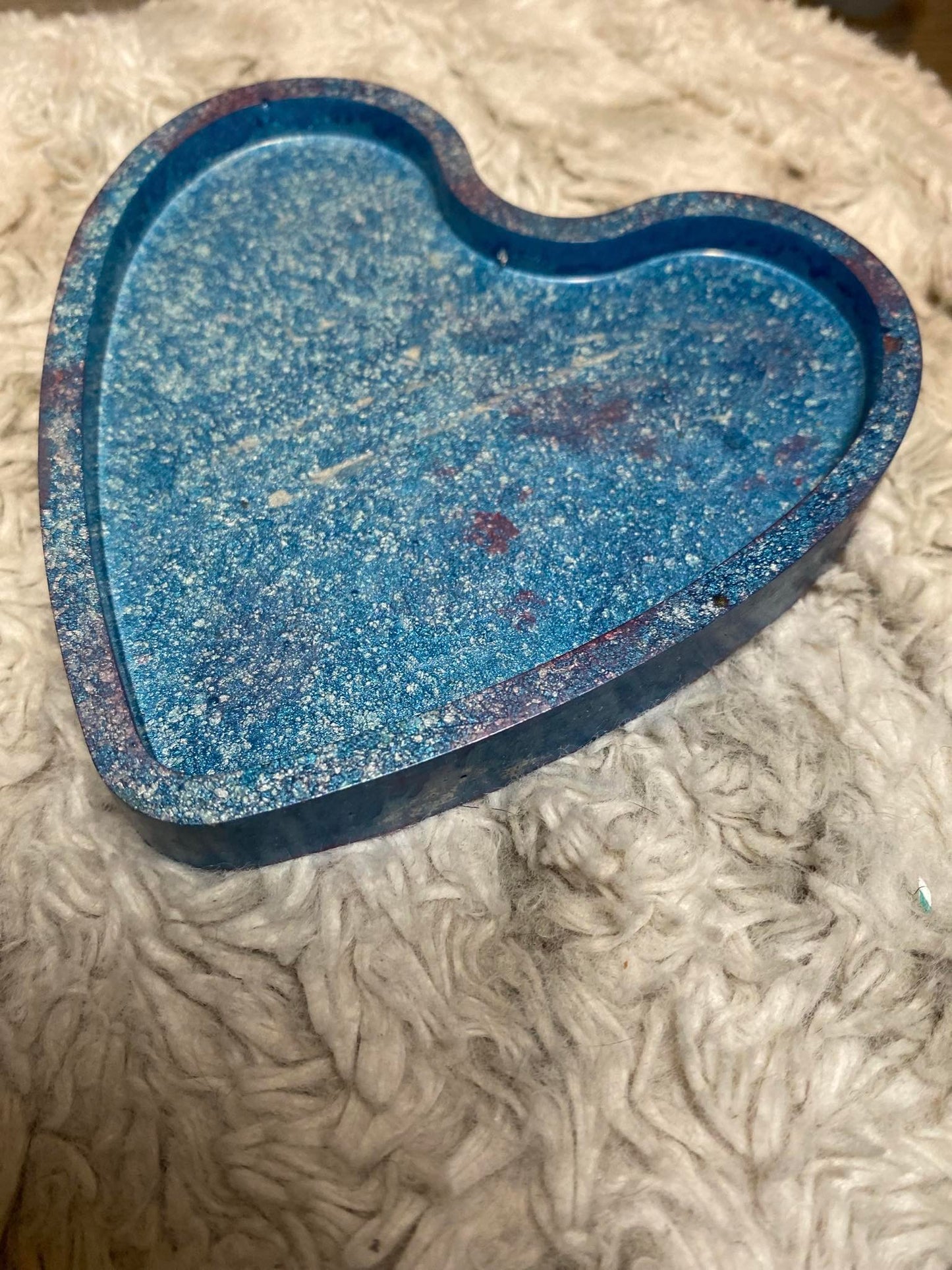 Blue Sparkle Heart Tray