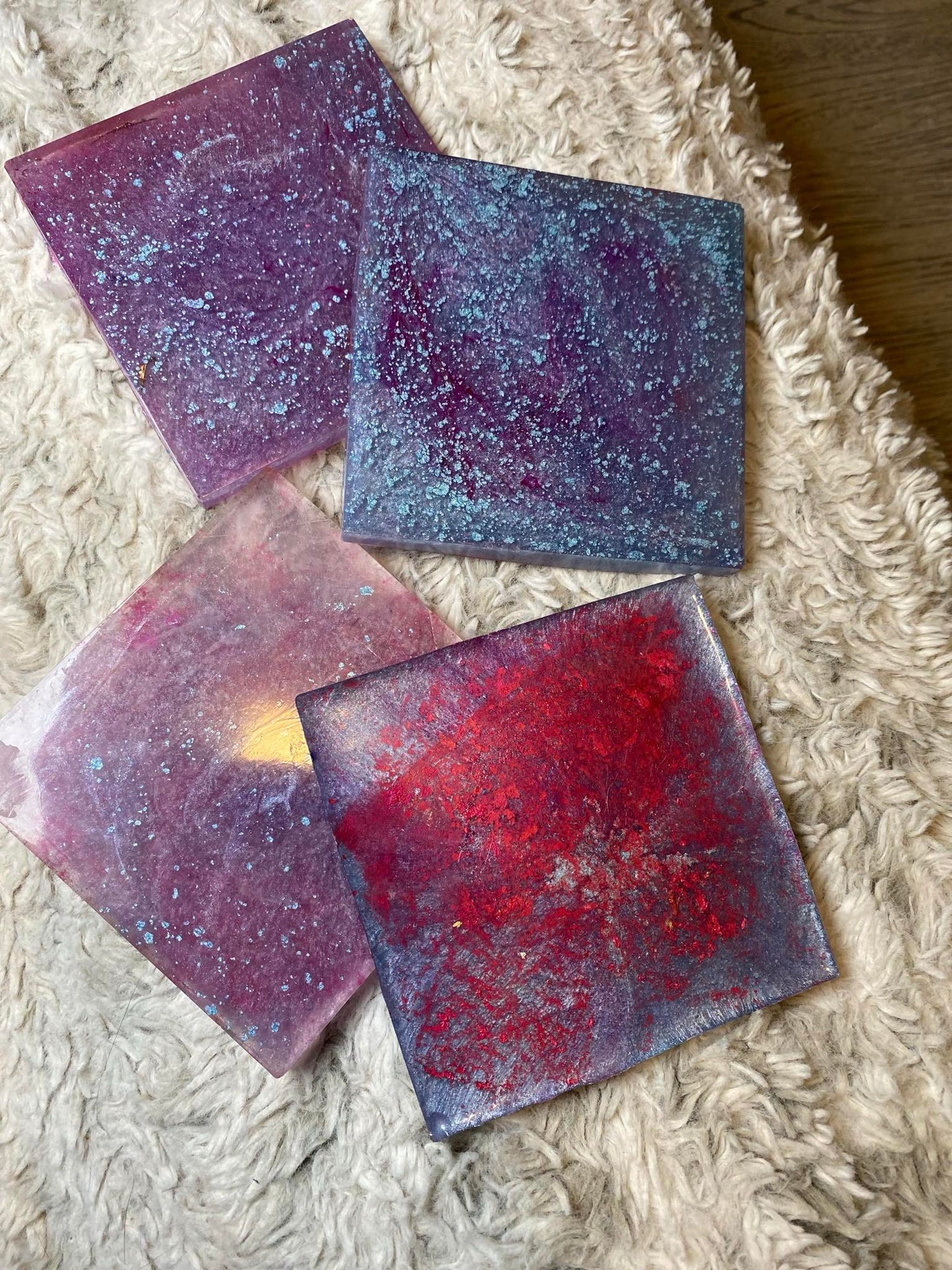 Pink Cosmic Galaxy Resin Coaster