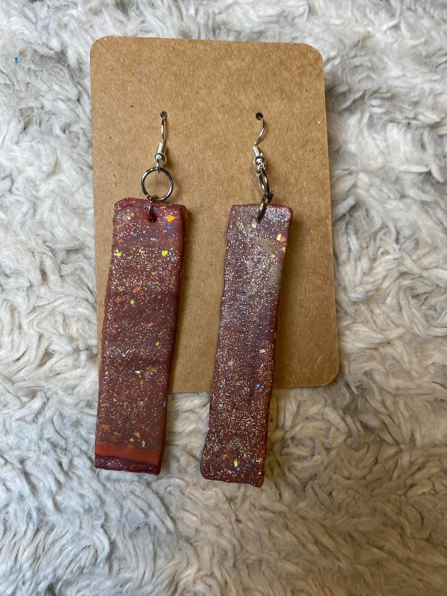 Long Sparkle Rectangle Dangling Earrings