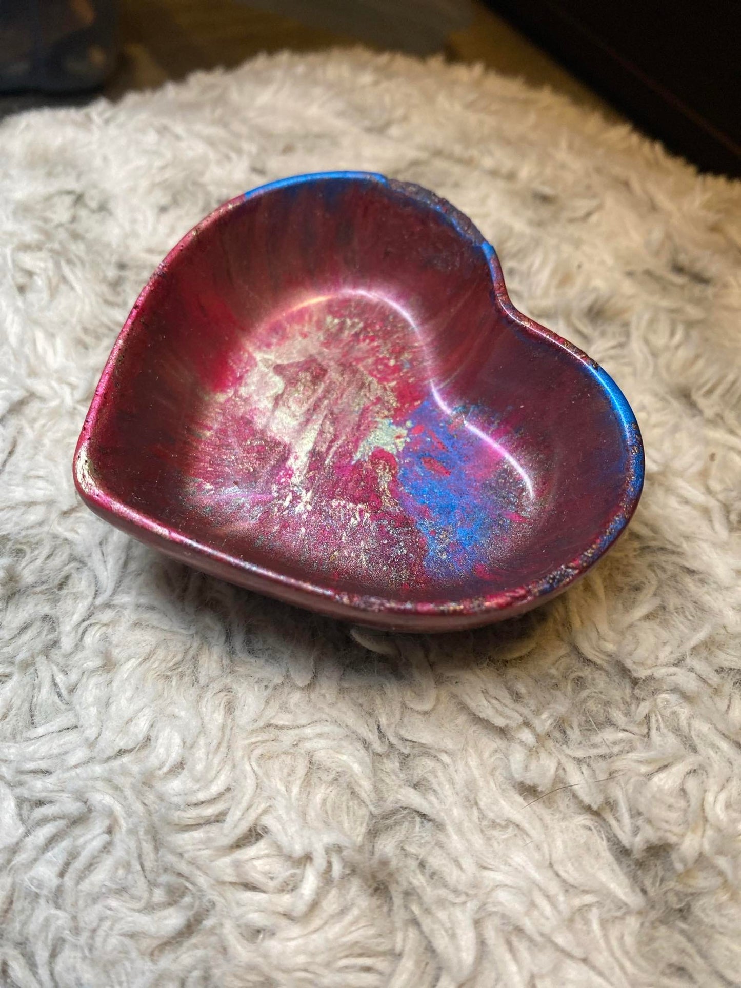 Pink, Blue, and Purple Heart Ring Dish