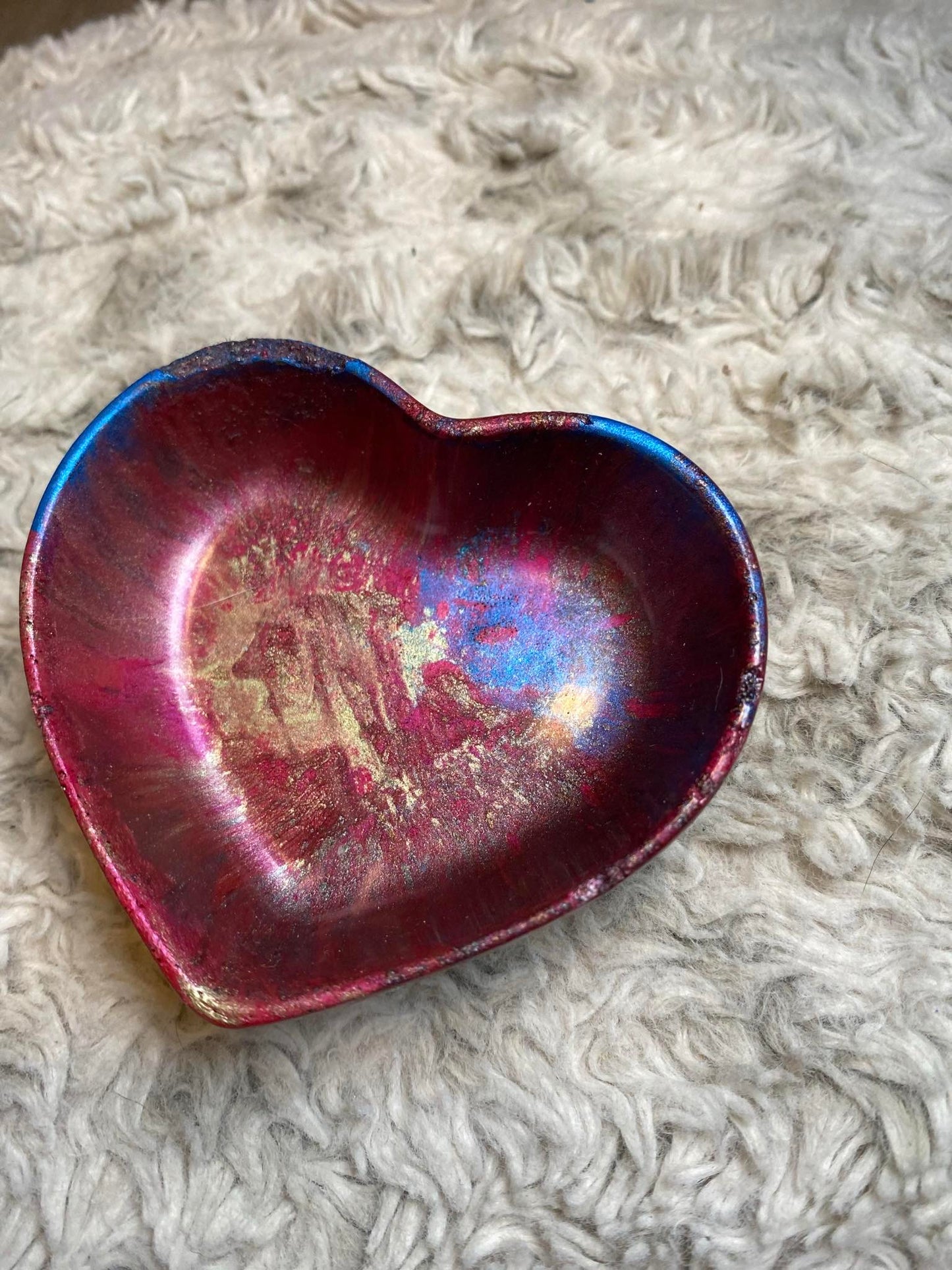 Pink, Blue, and Purple Heart Ring Dish