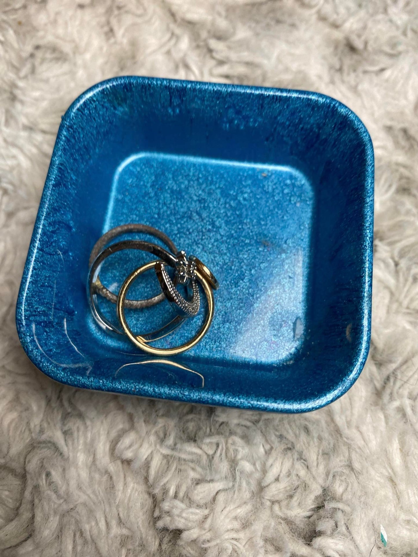 Blue Square Ring Dish