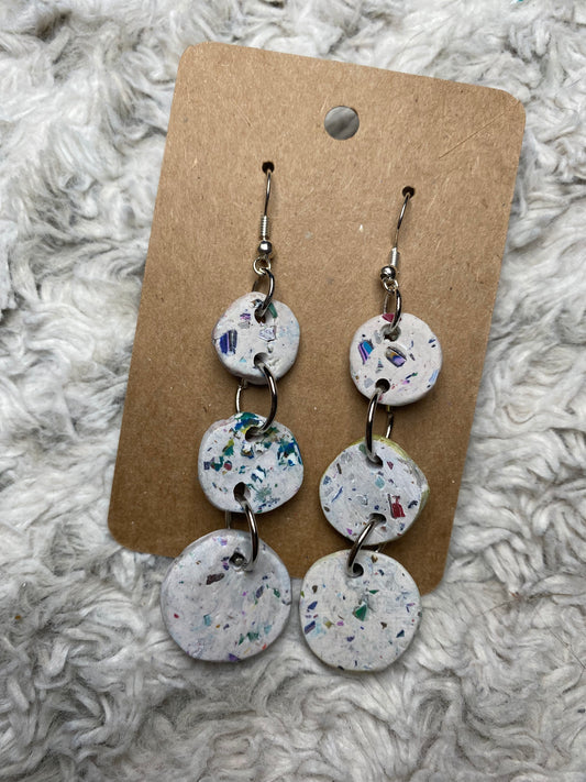 Stone Clay Circle Dangle Earring 3 Circles