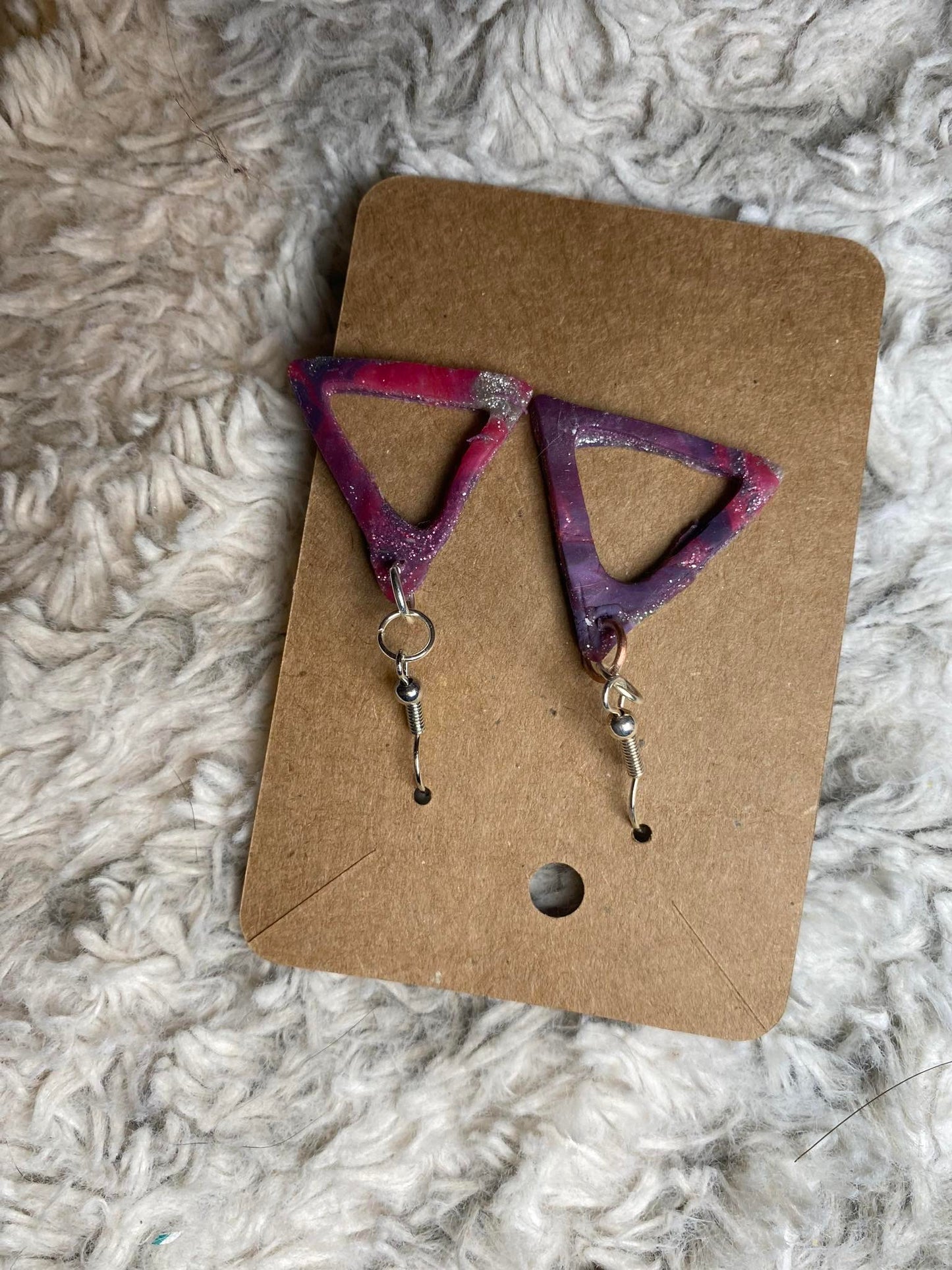 Galaxy Triangle Dangling Earrings