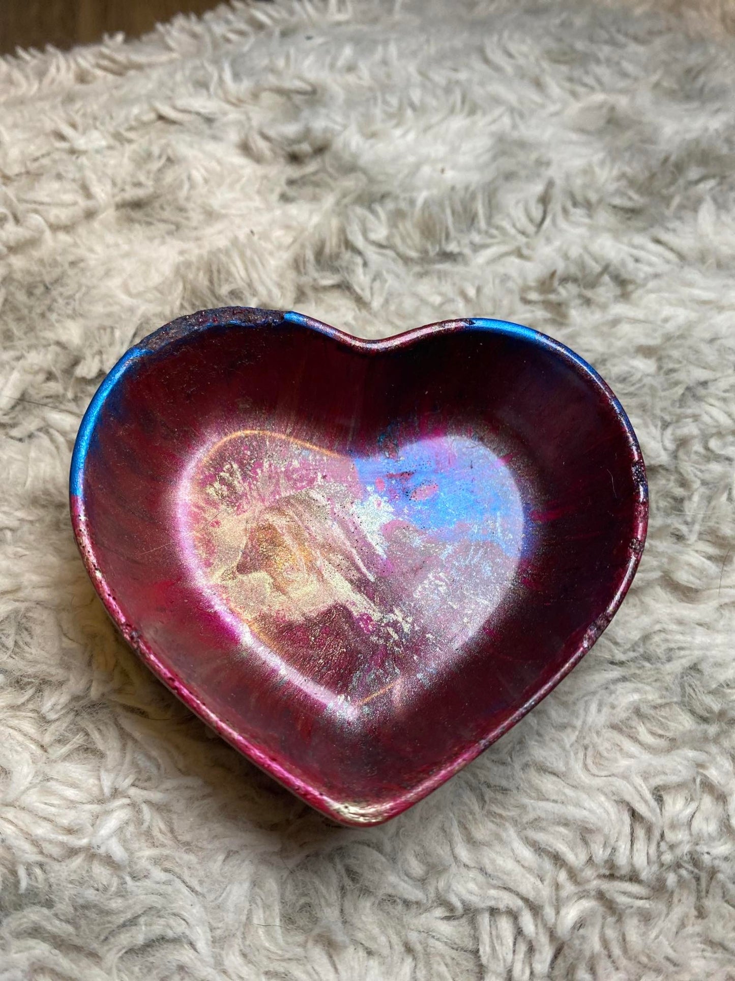 Pink, Blue, and Purple Heart Ring Dish