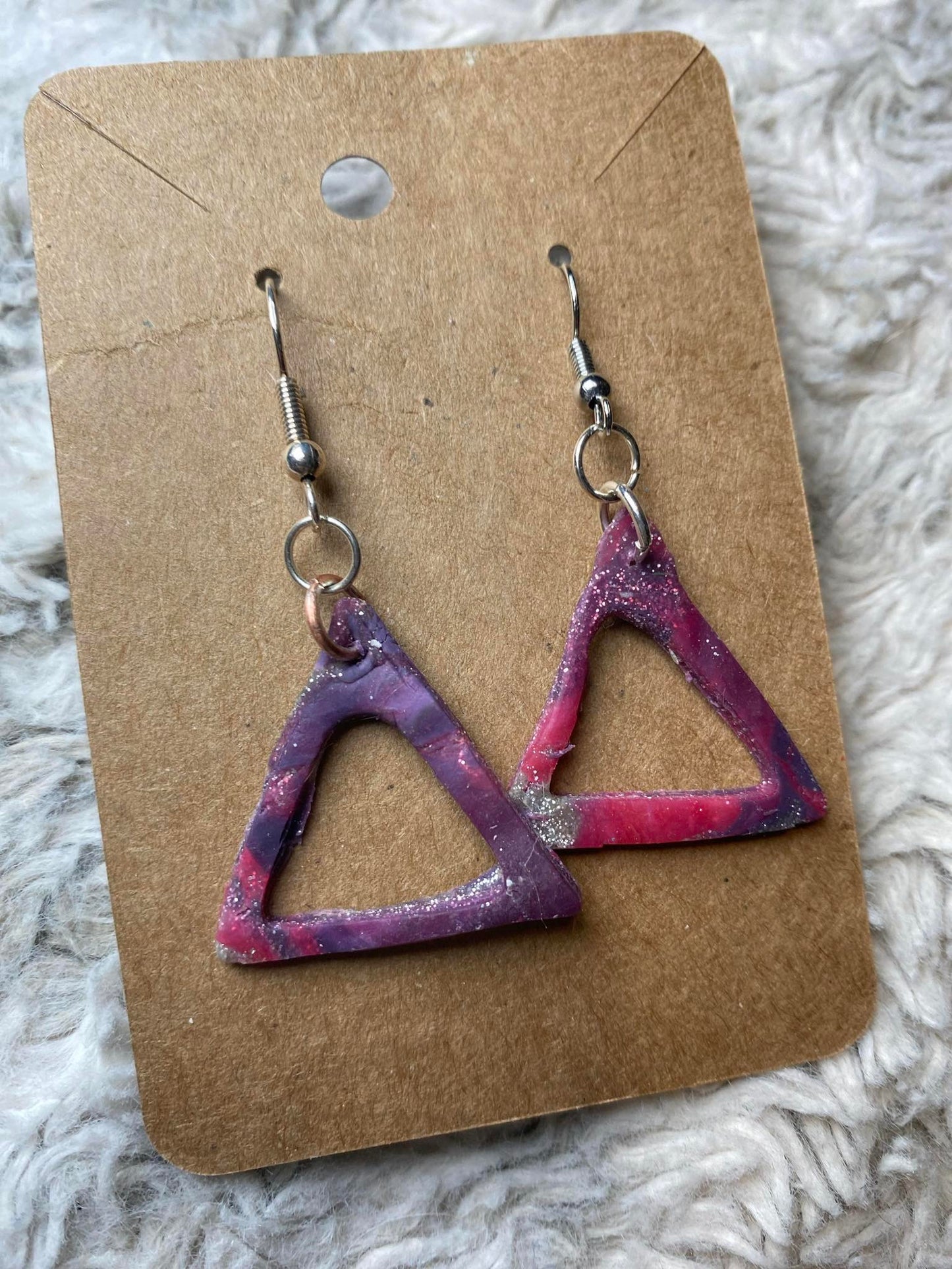 Galaxy Triangle Dangling Earrings