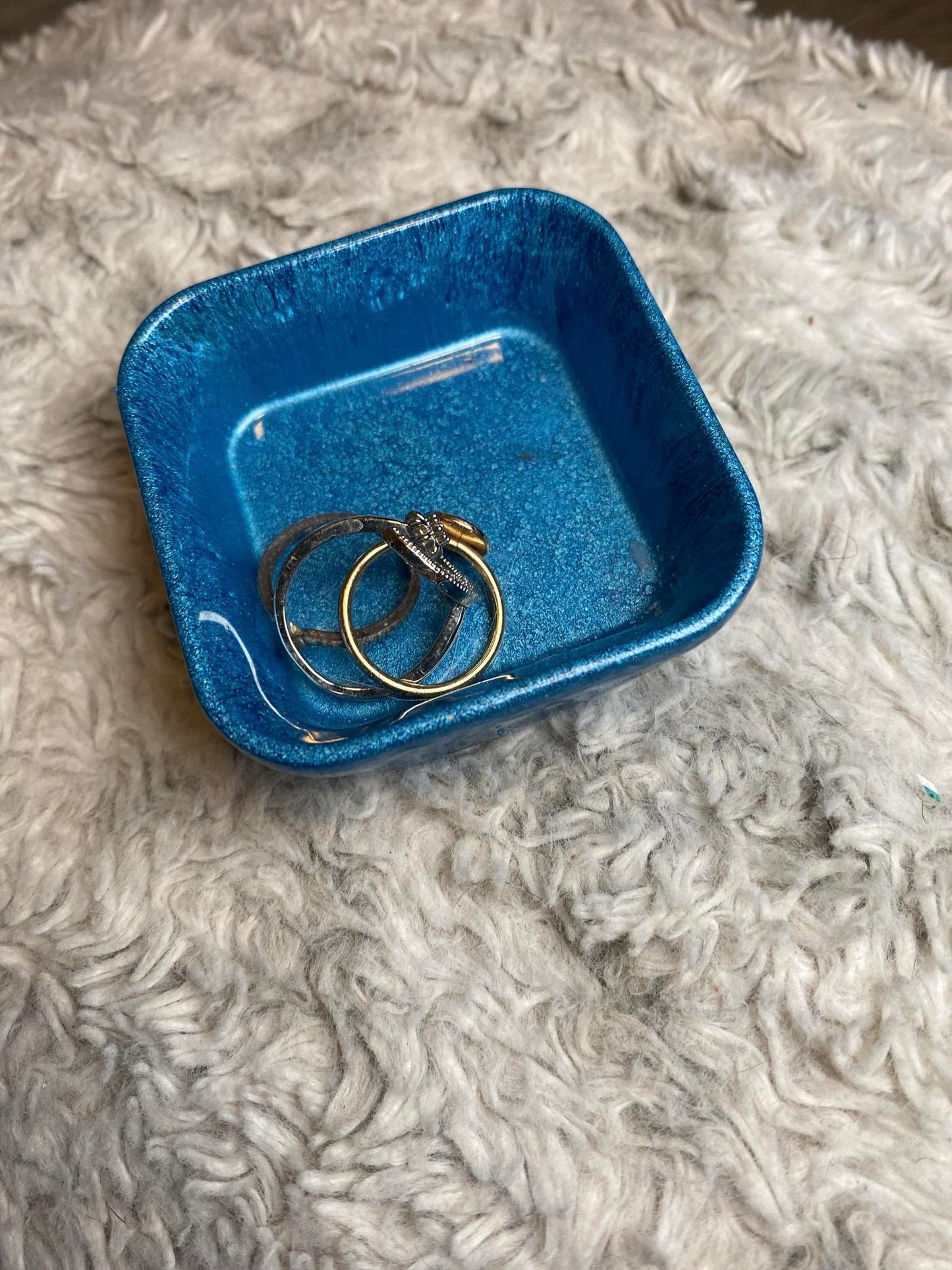 Blue Square Ring Dish