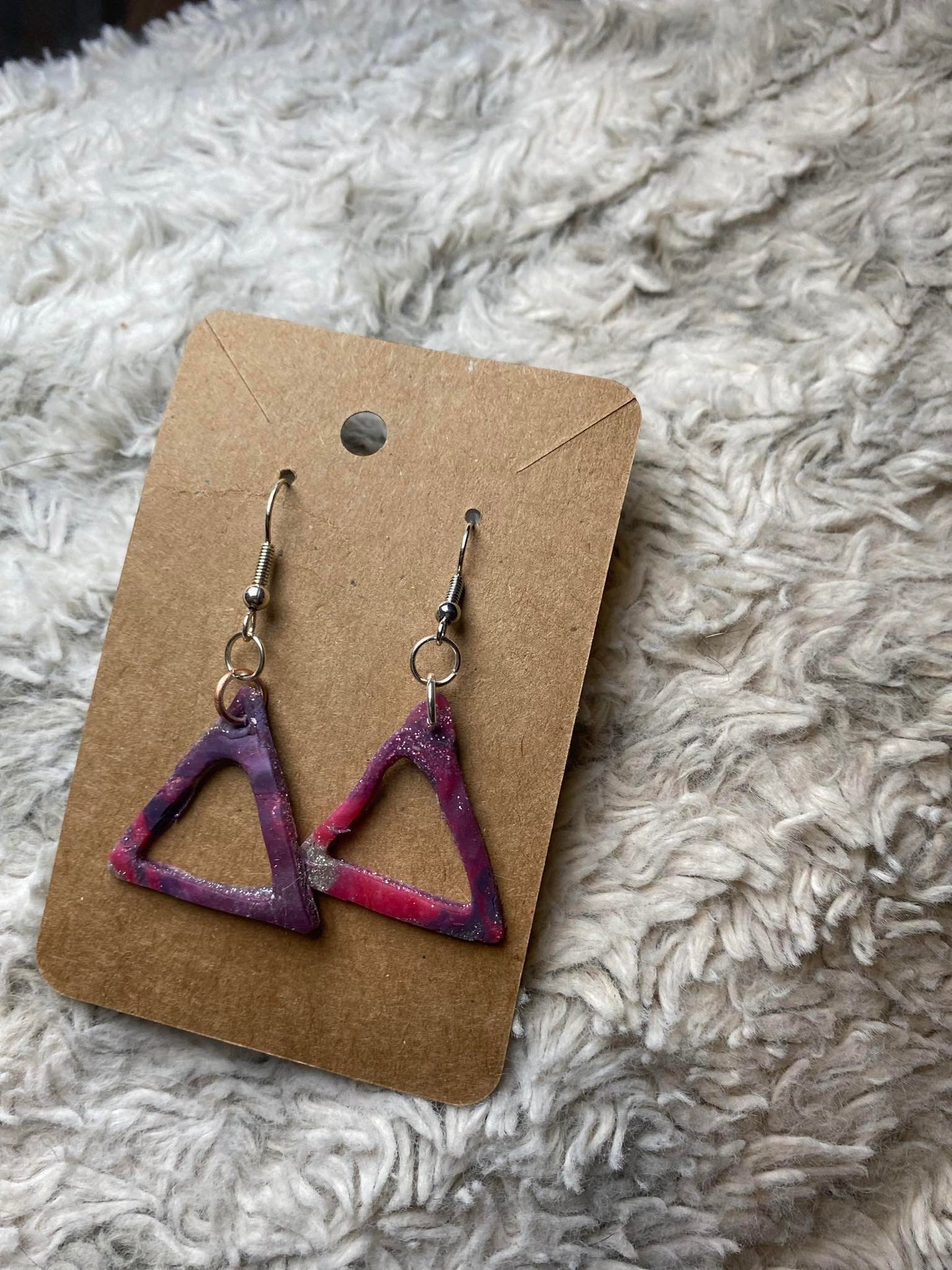 Galaxy Triangle Dangling Earrings