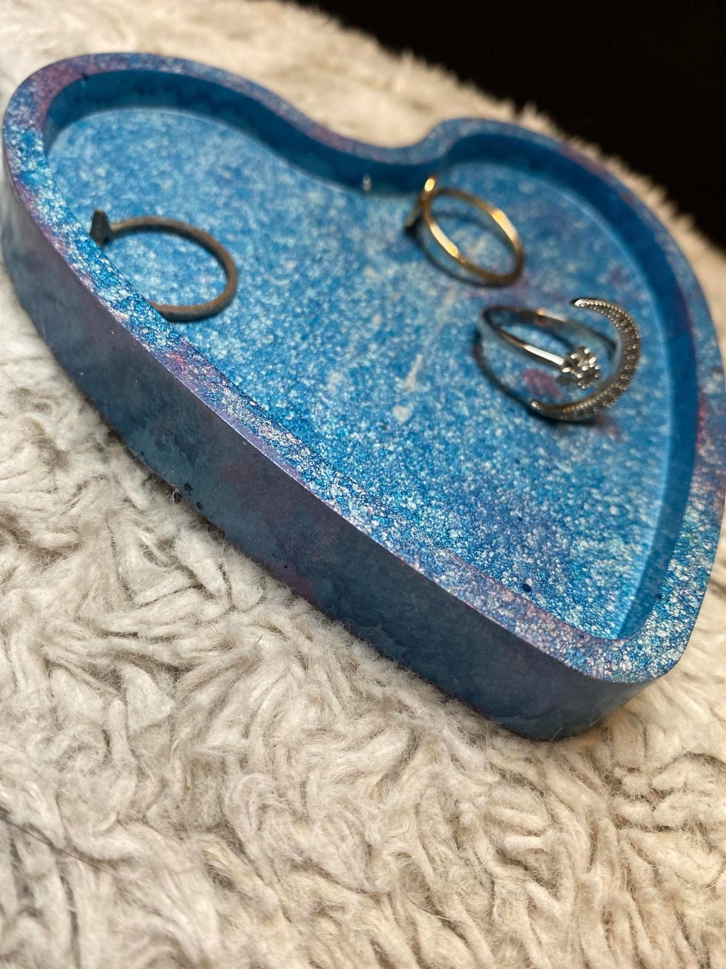 Blue Sparkle Heart Tray