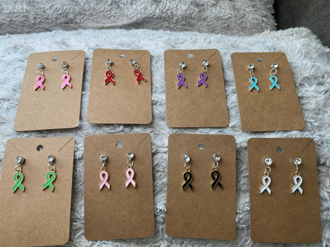 Awareness Ribbon Dangling Earrings