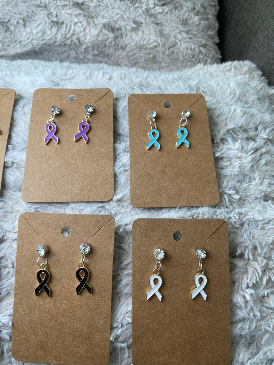 Awareness Ribbon Dangling Earrings