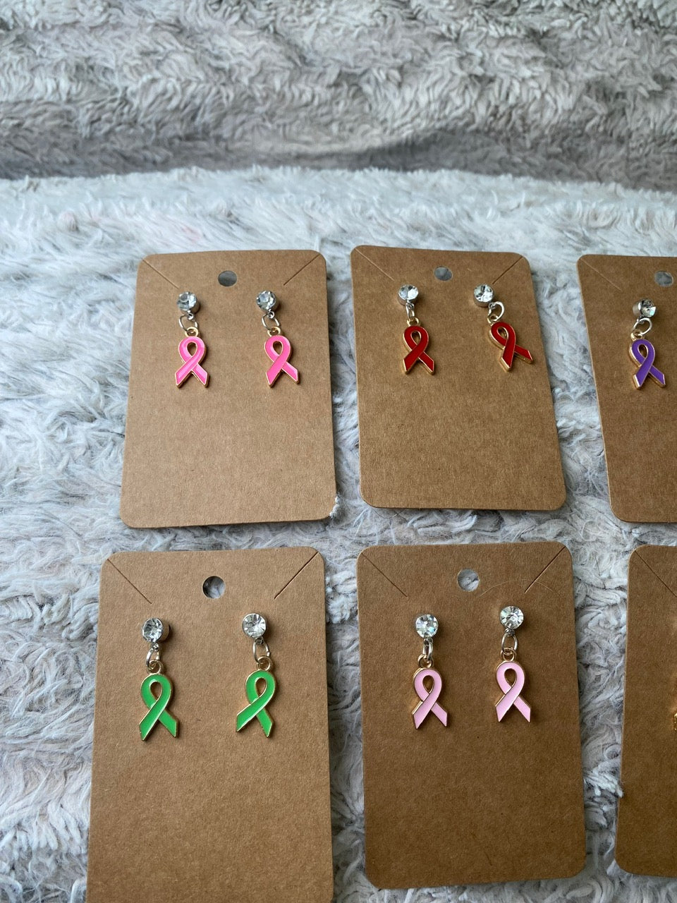 Awareness Ribbon Dangling Earrings