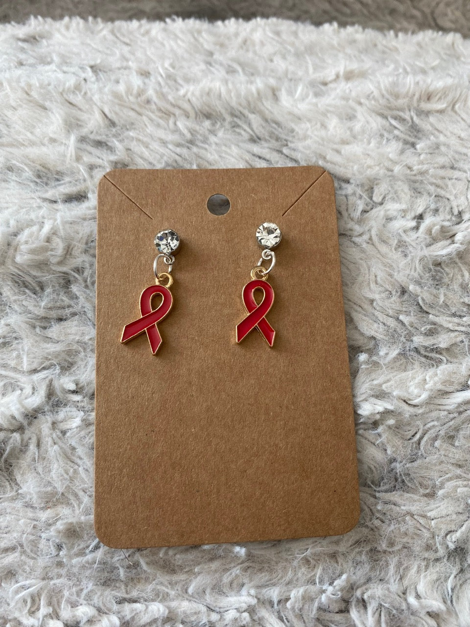 Awareness Ribbon Dangling Earrings