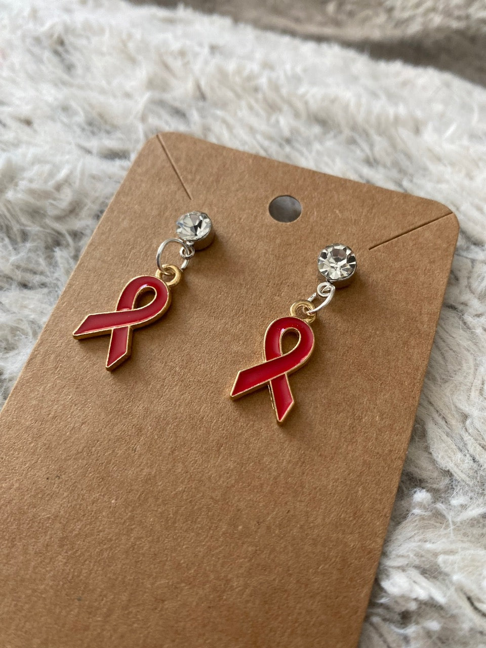 Awareness Ribbon Dangling Earrings