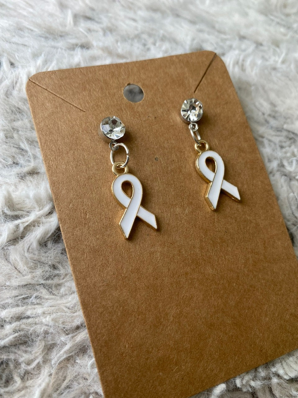 Awareness Ribbon Dangling Earrings