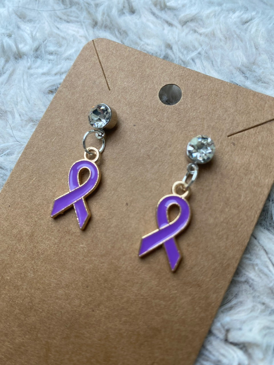 Awareness Ribbon Dangling Earrings