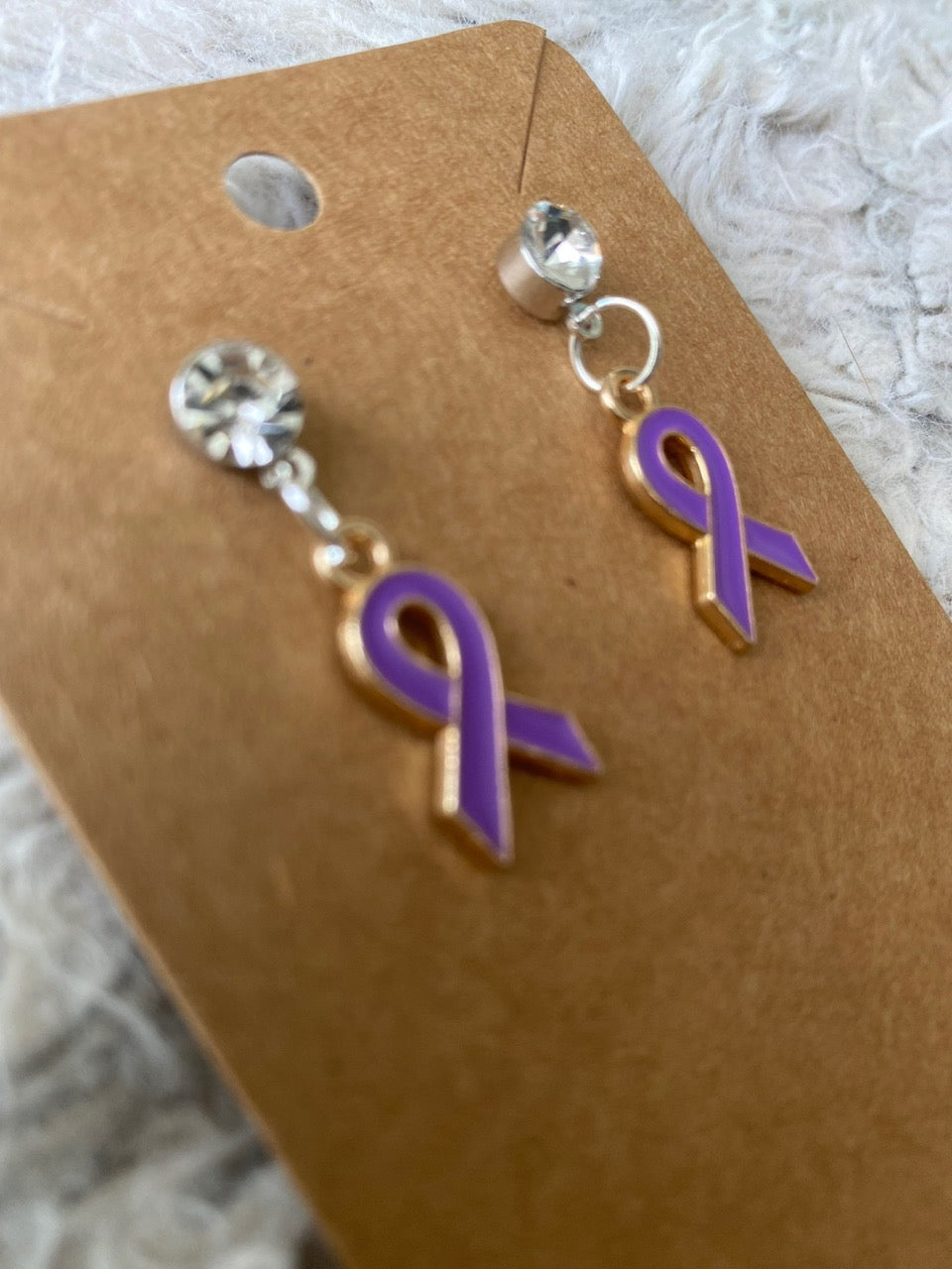 Awareness Ribbon Dangling Earrings