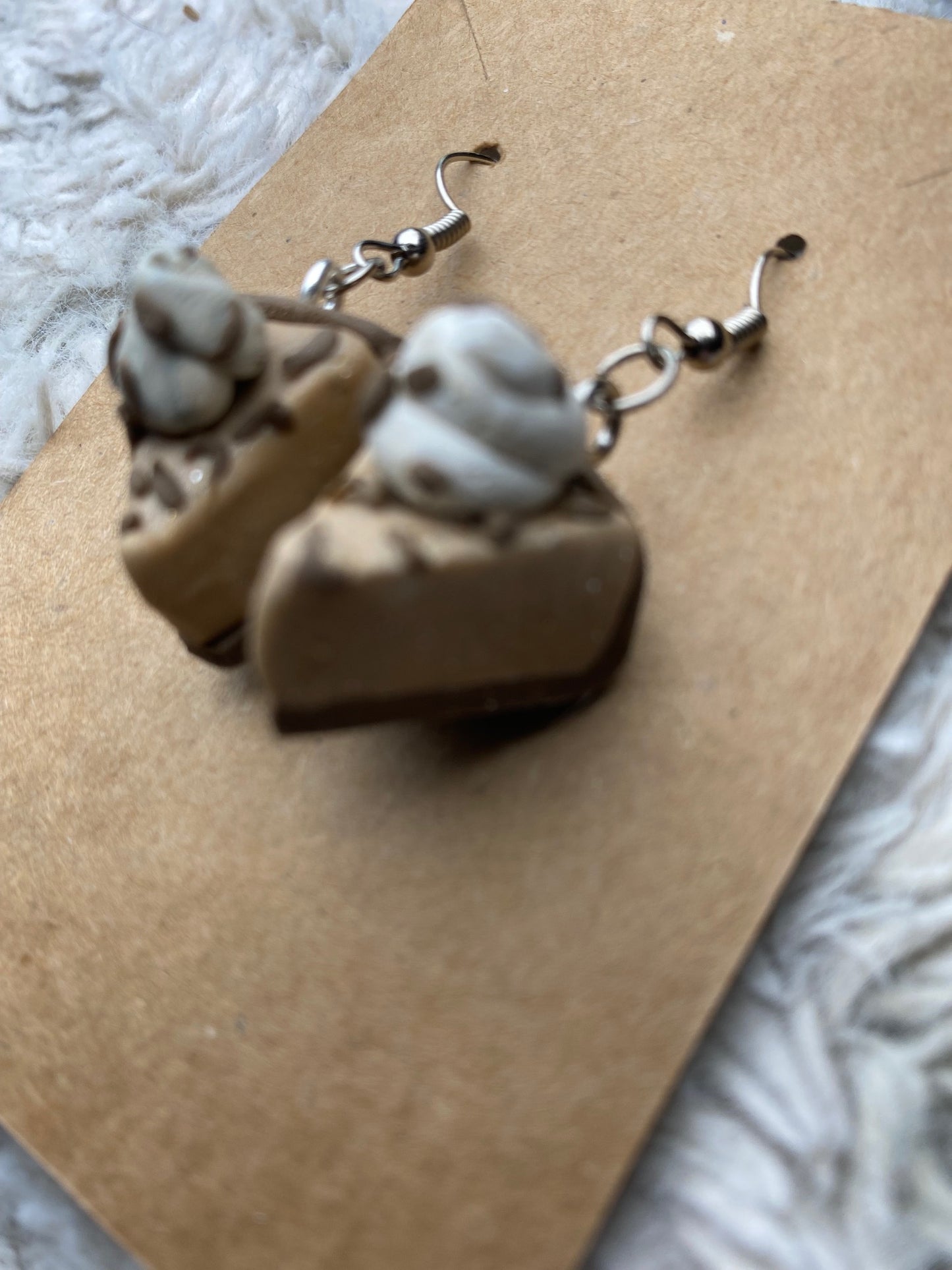 Mini Chocolate Mousse Pie Dangling Earrings