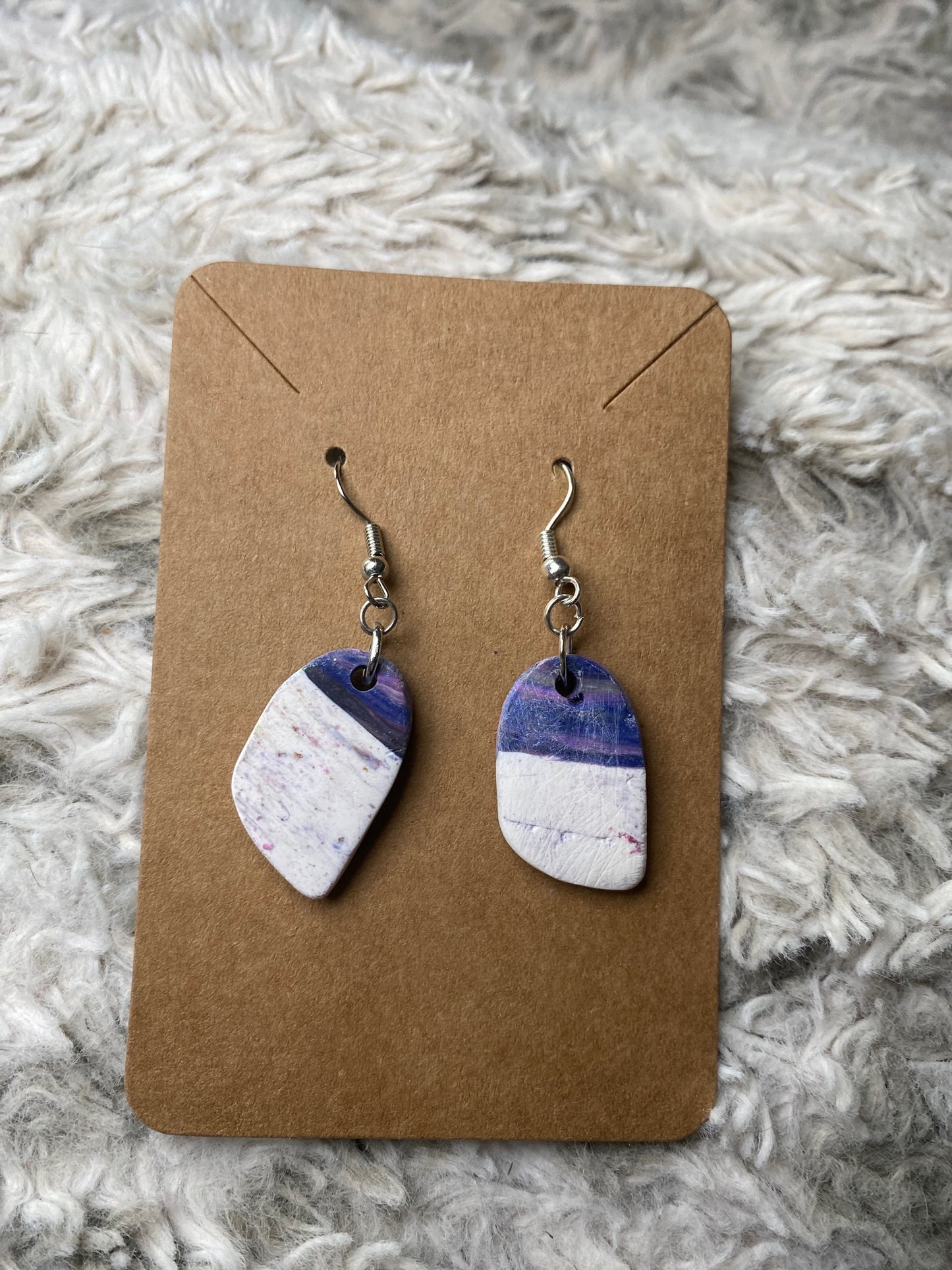 White, Blue, Purple, Dangling Earrings