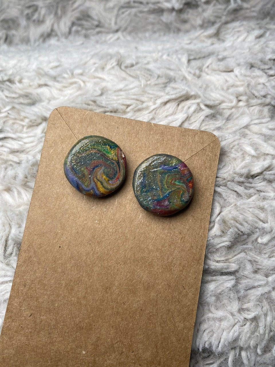 Multicolor Swirl Circle Earrings