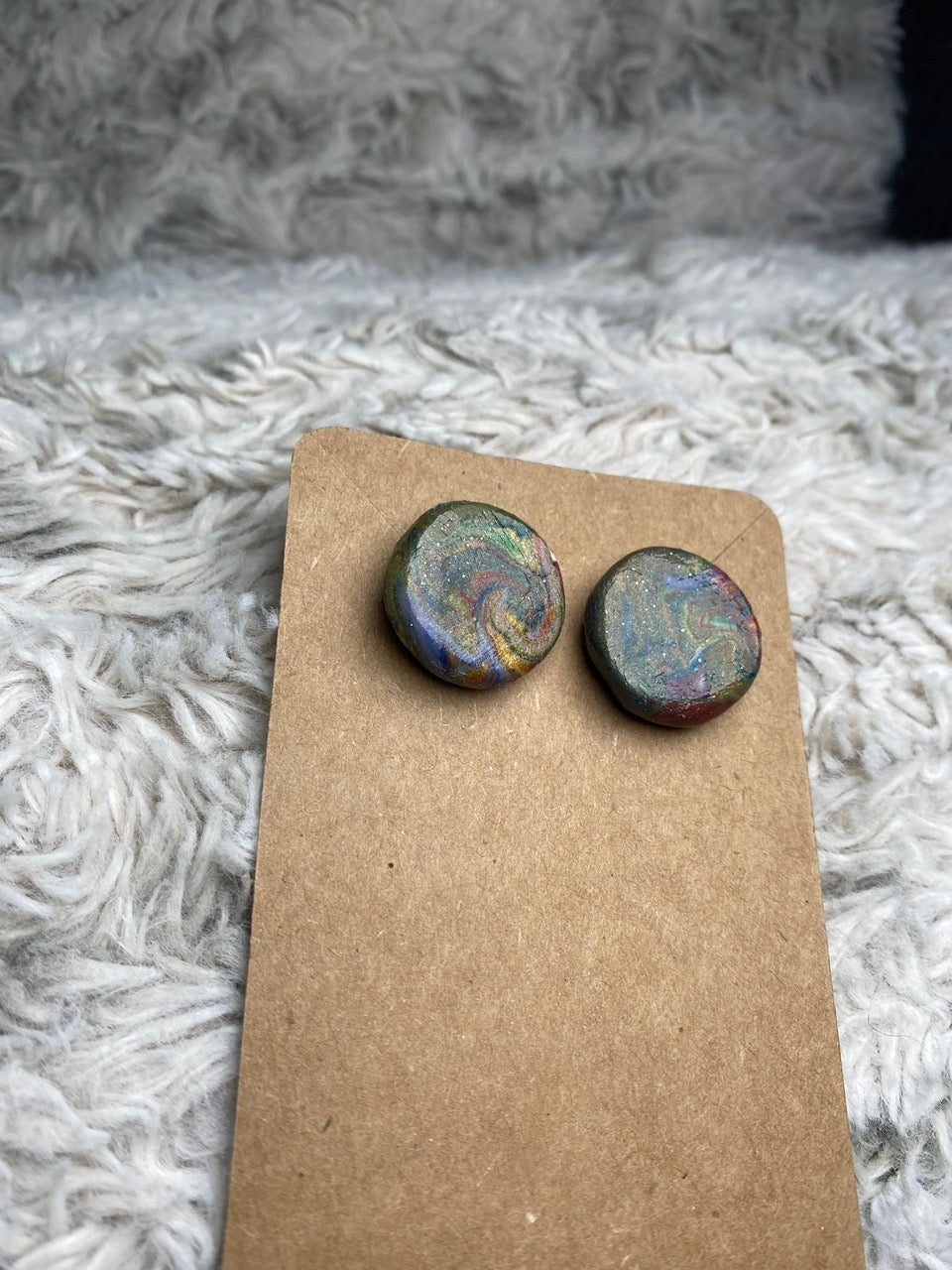 Multicolor Swirl Circle Earrings