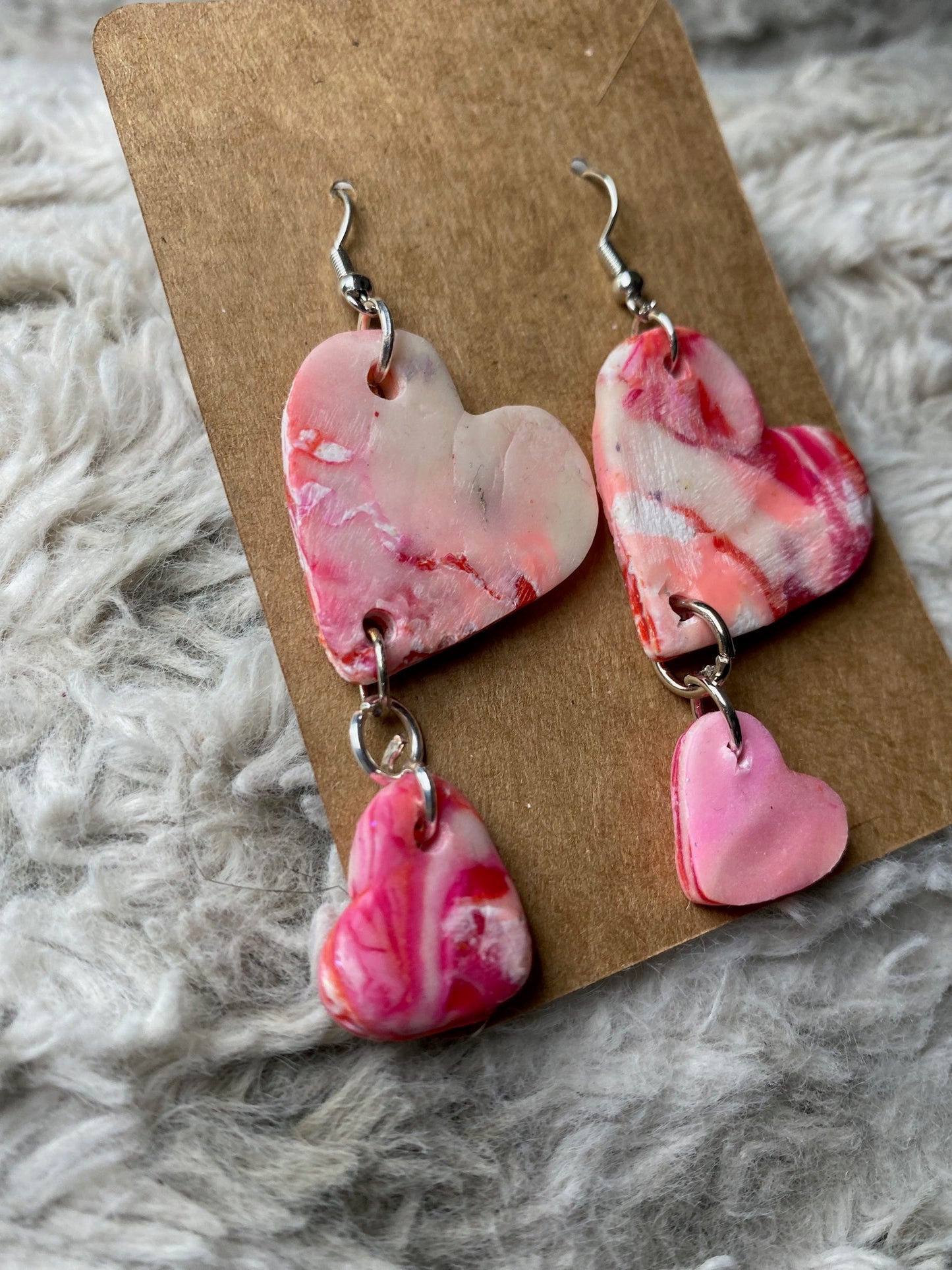 Heart Shaped Dangling Earrings