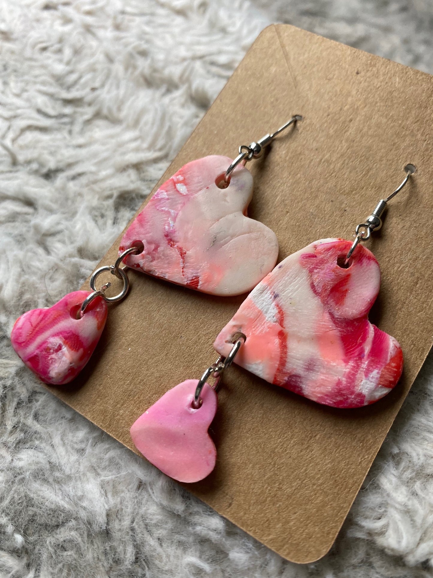 Heart Shaped Dangling Earrings