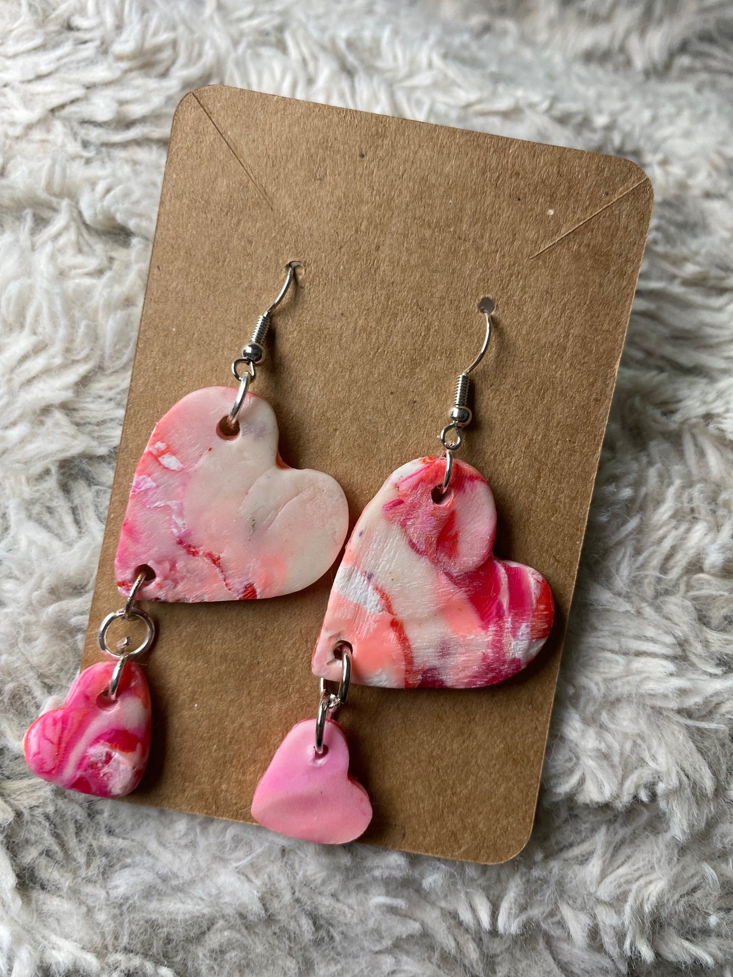 Heart Shaped Dangling Earrings