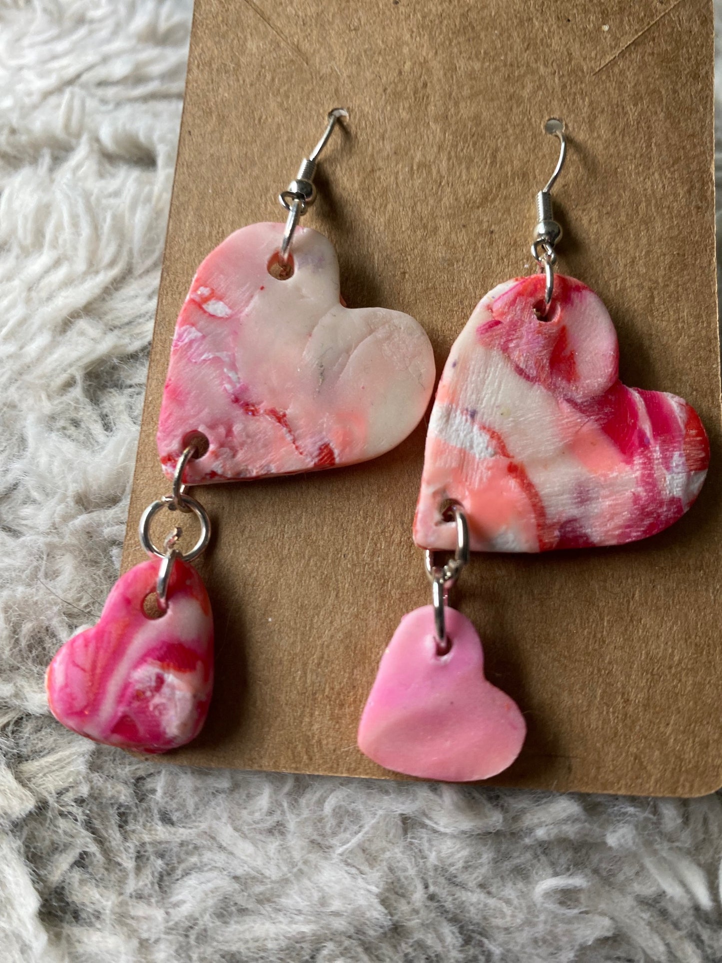 Heart Shaped Dangling Earrings