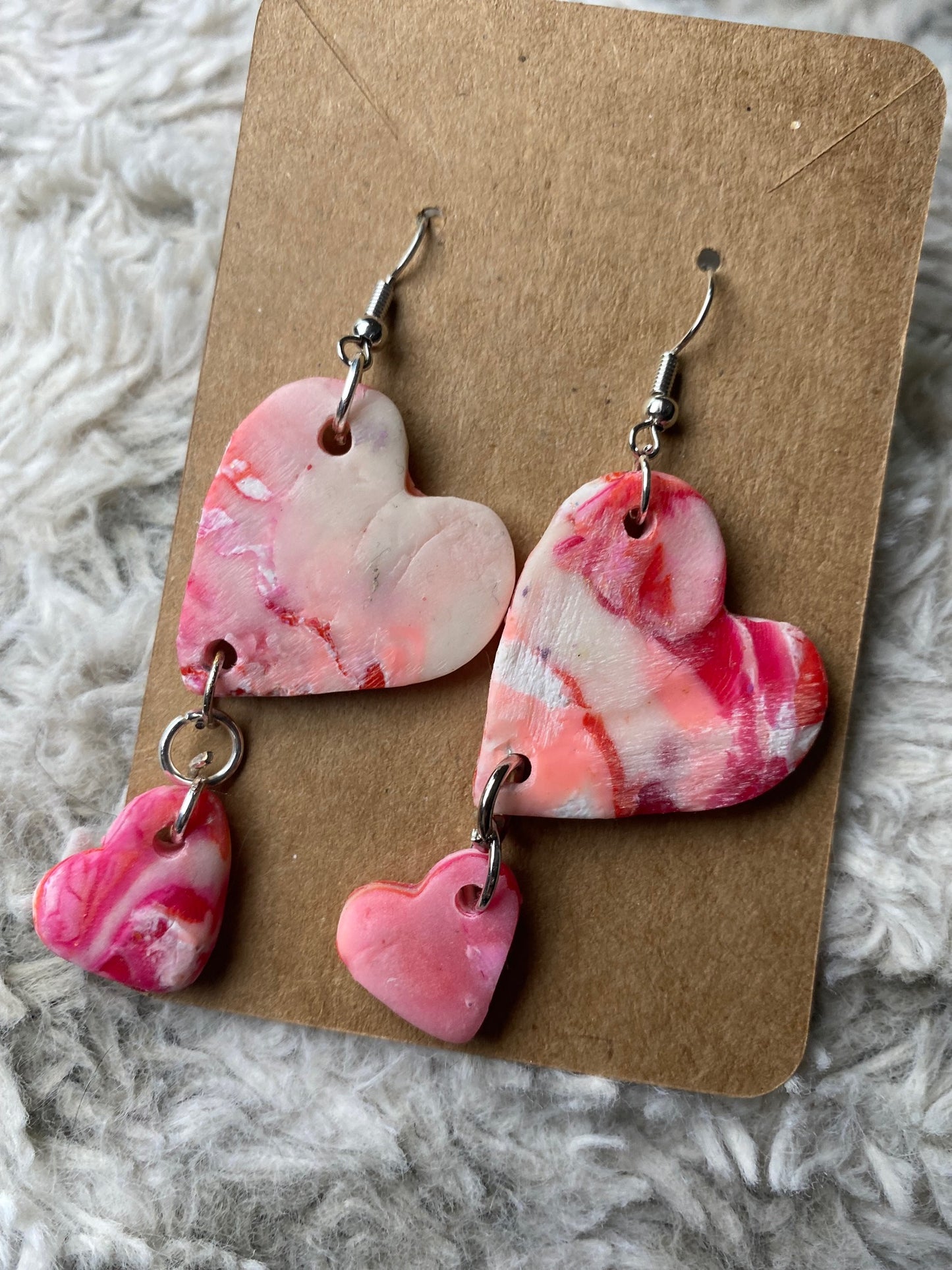 Heart Shaped Dangling Earrings