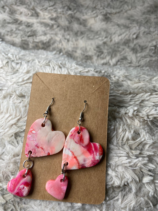 Heart Shaped Dangling Earrings