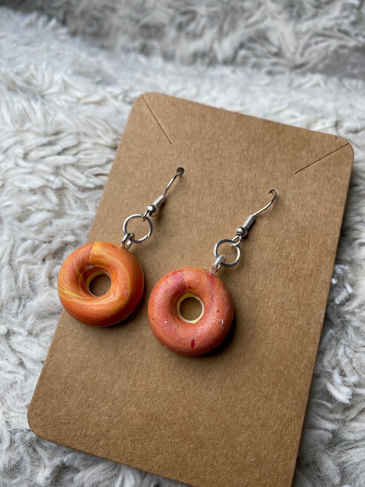 Peach Ring Earrings