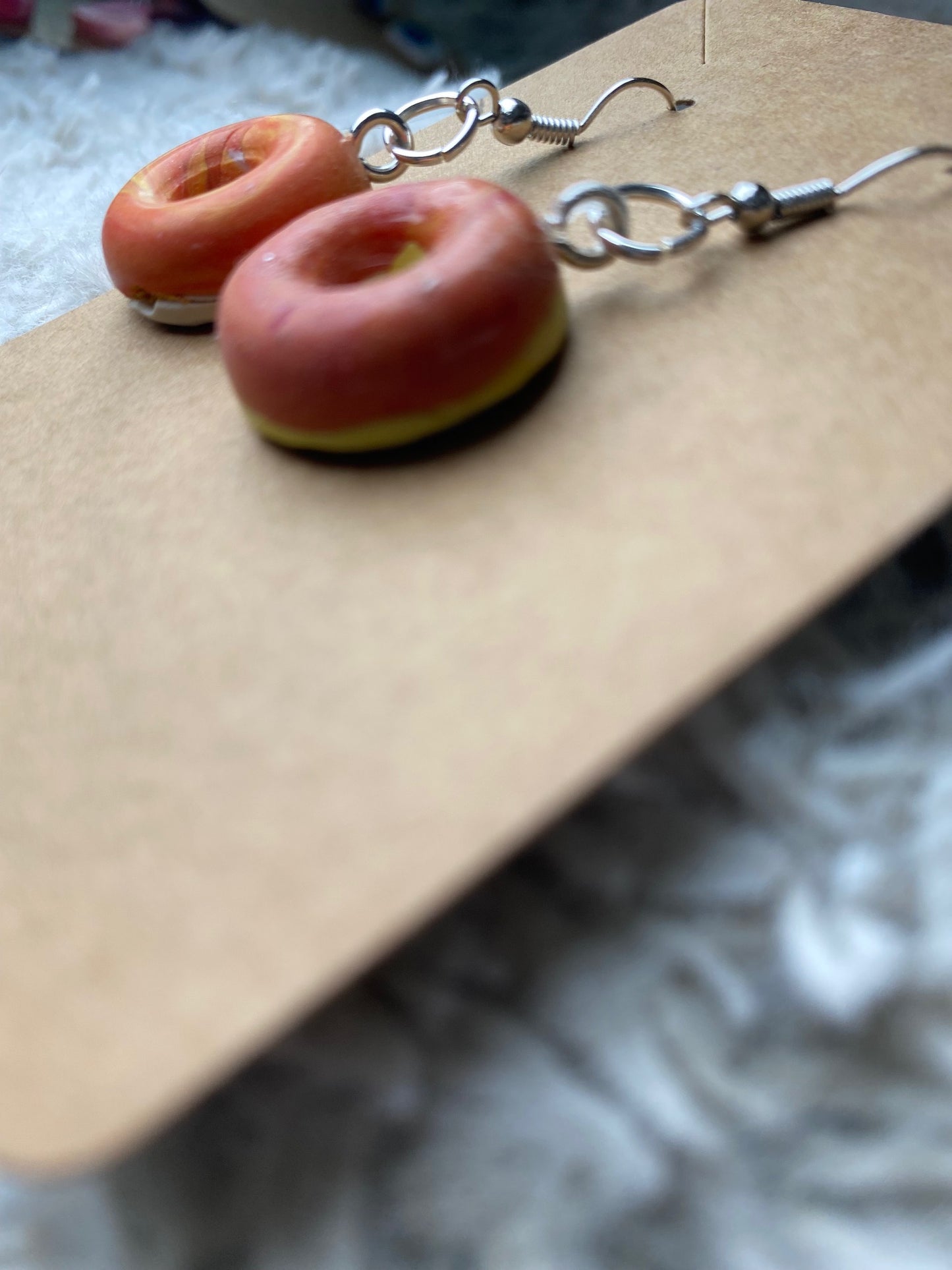 Peach Ring Earrings