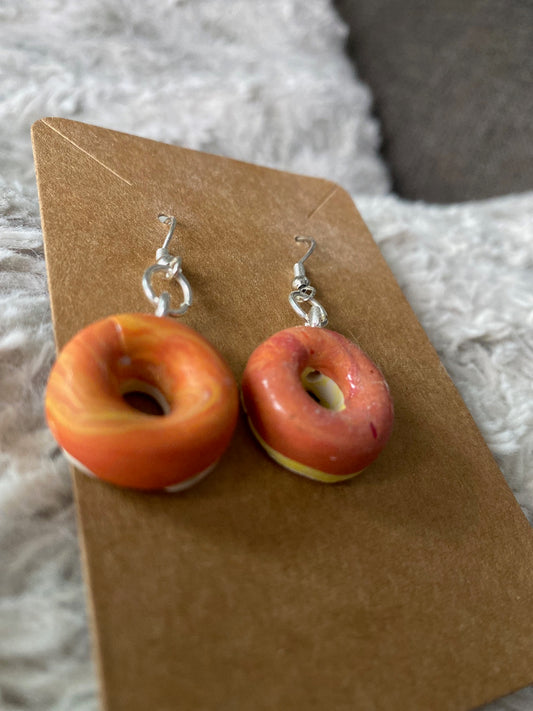 Peach Ring Earrings