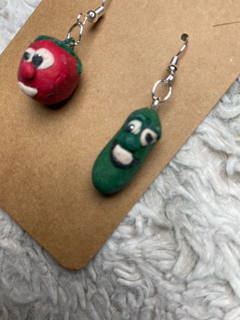 Bob the Tomato and Larry the Cucumber Earrings