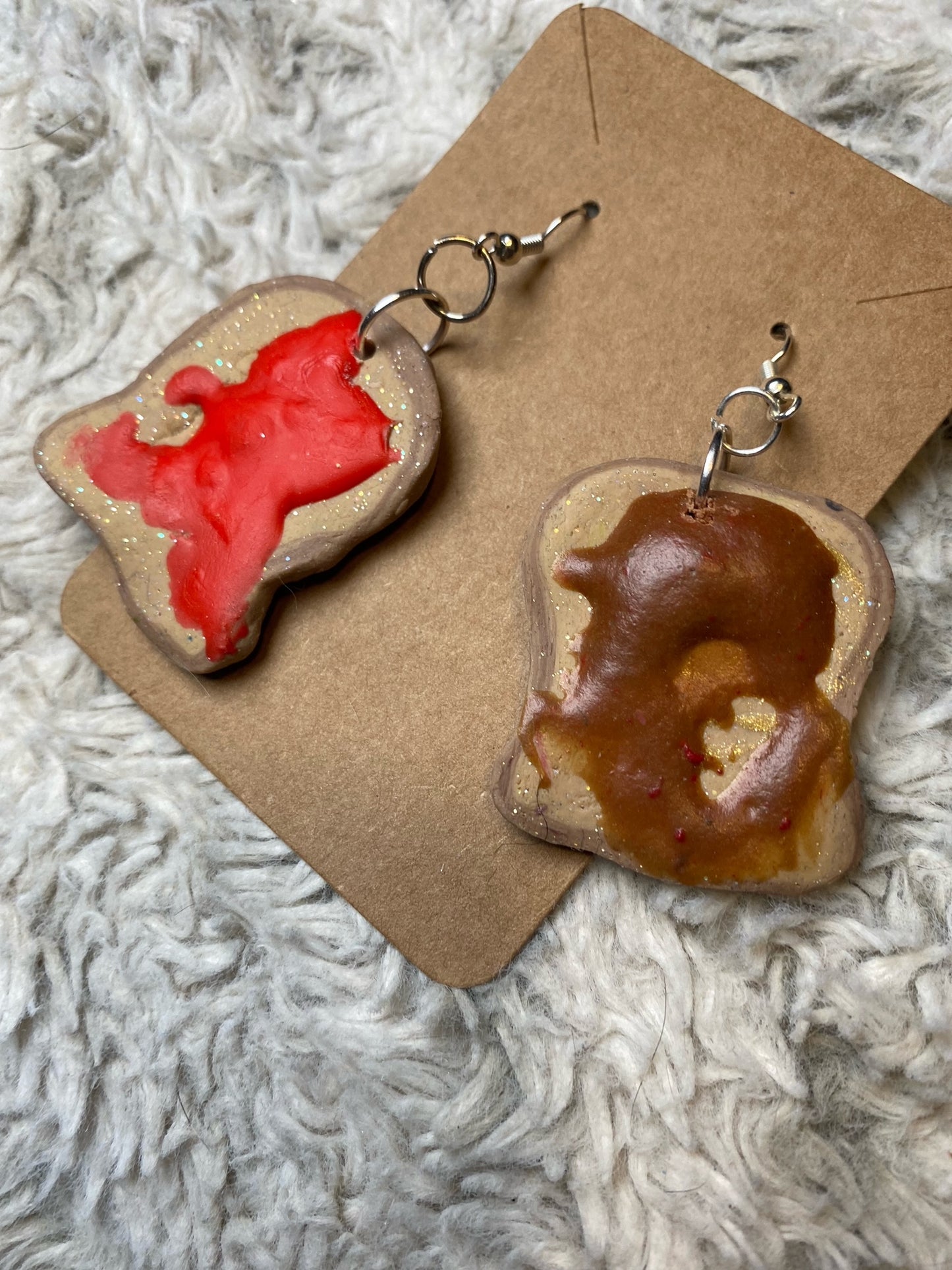 Nutella and Jam Toast Dangling Earrings